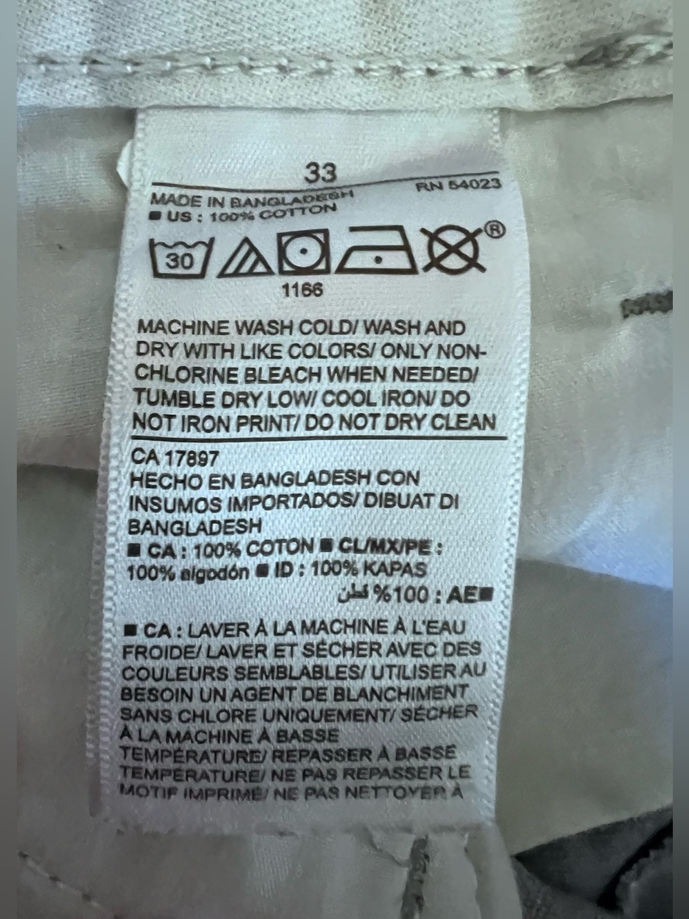Old Navy Mens 33 Lived-In Straight Chino Shorts Light Gray Cotton Casual Summer - Picture 4 of 6